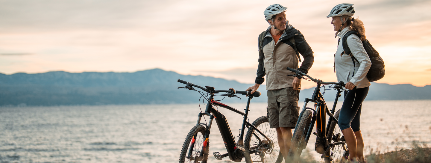 two men cycling