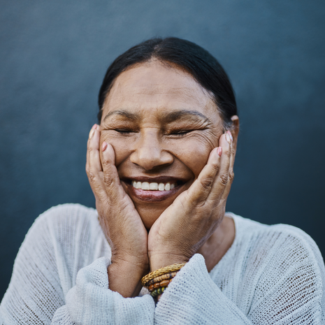 beautiful older woman looking radiant