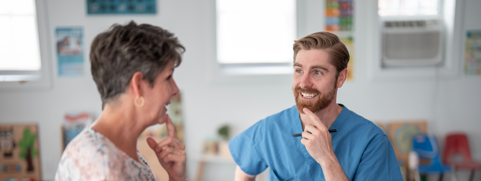 A woman being evaluated