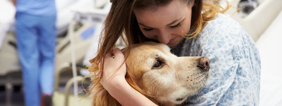 Young girl with a dog.