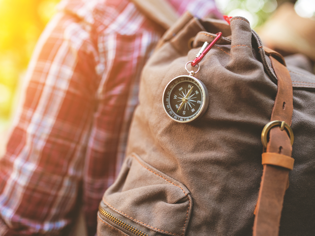 Backpack with compass