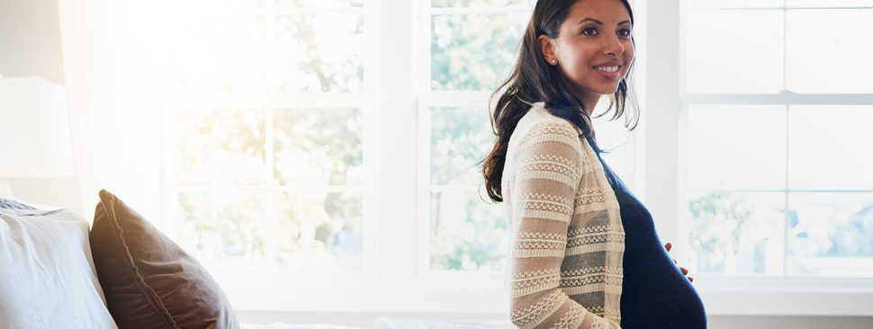Shot of a pregnant woman relaxing at home