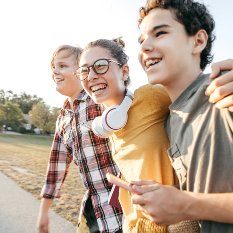 Teens having fun after school