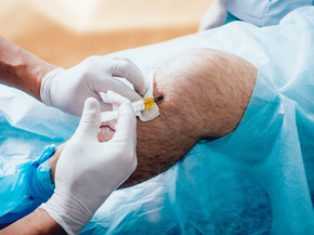 Knee being injected