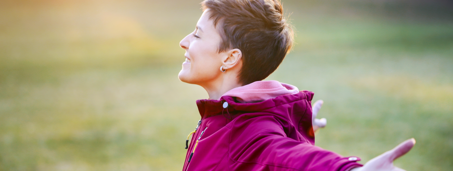 Woman feeling happy