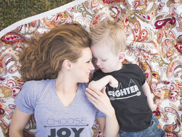 St. Luke's Children's parent mentor Megan, with her son
