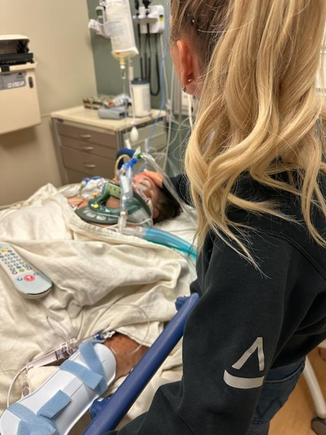  Sharon recovering in her hospital bed