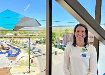 Jenni Sasser poses in front of Boise foothills