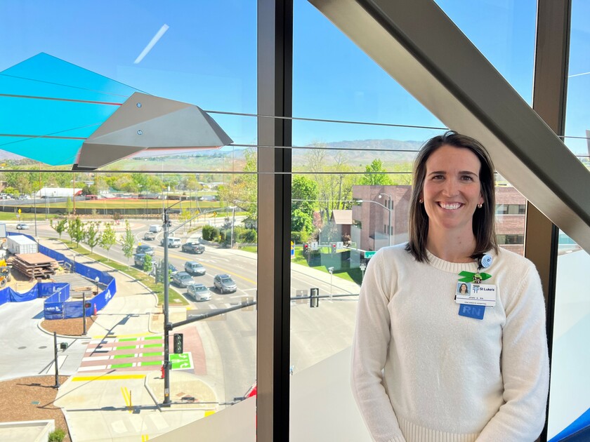 Jenni Sasser poses in front of Boise foothills