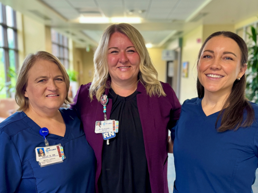 Nurses pose for the camera.