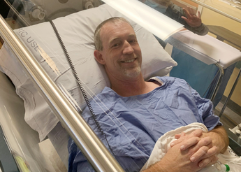 Man smiling from hyperbaric chamber