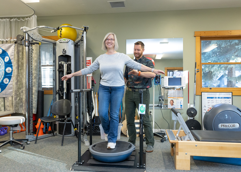 Patient in physical therapy
