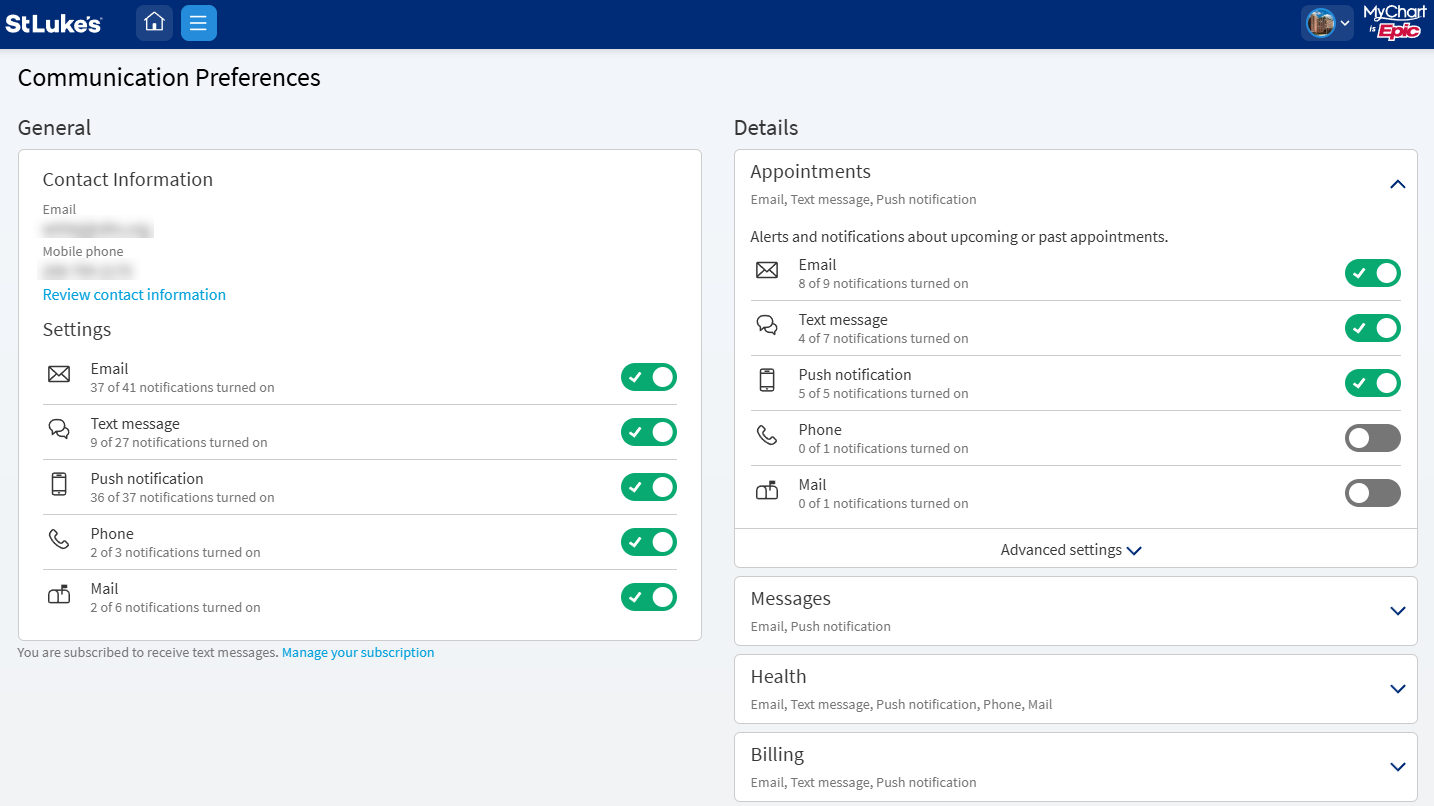 communication preferences