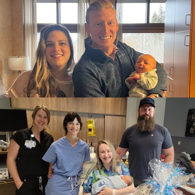  Proud parents of the first babies born in Wood River (top) and McCall.