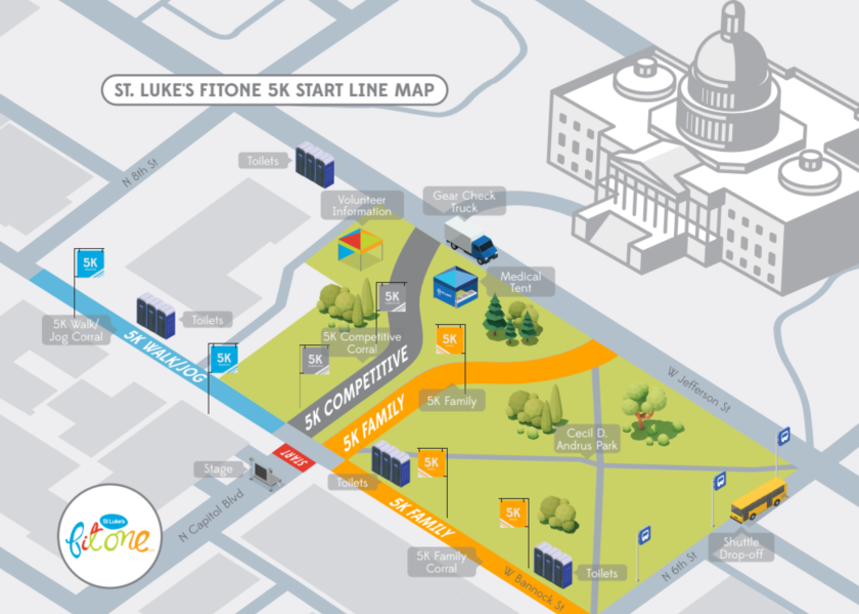 5K start line map