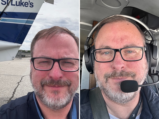 In the air or office, St. Luke’s employee brings passion to vastly different roles