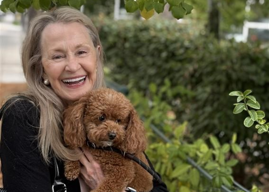 Roslin Atley with her dog Bella.