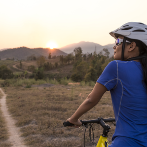 Woman on bike