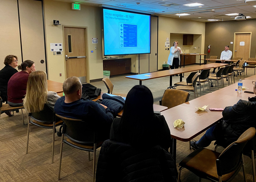  Classroom of students listening to instructor