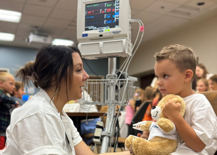 A teddy's vitals are being taken