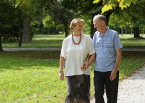 mature couple on a walk