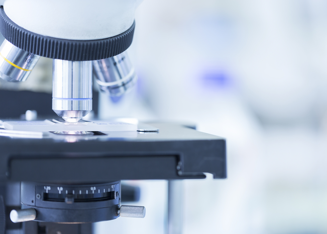 closeup of a microscope