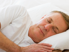 A man sleeping soundly.