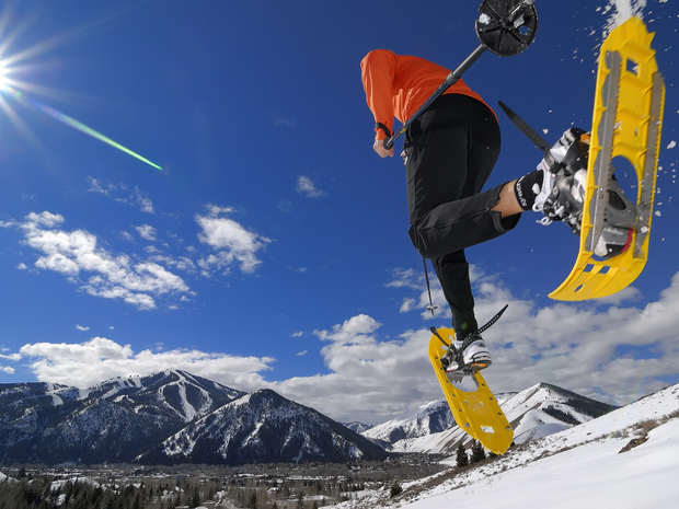 Snowshoer at Sun Valley Resort