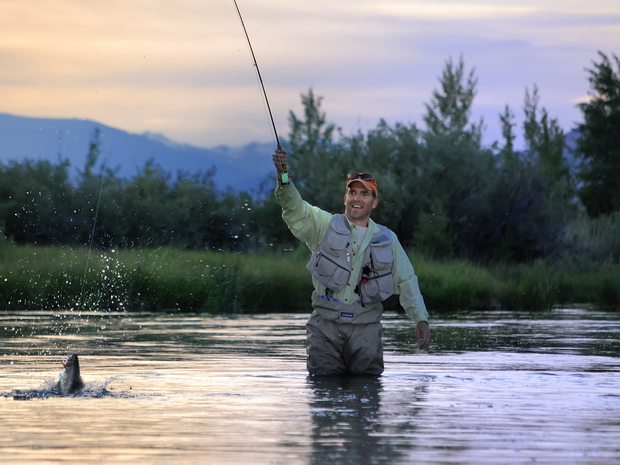 man fishing in the Wood River