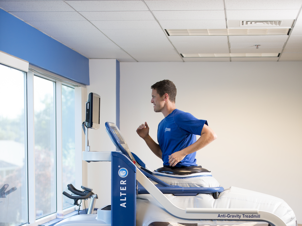 Man running on treadmill