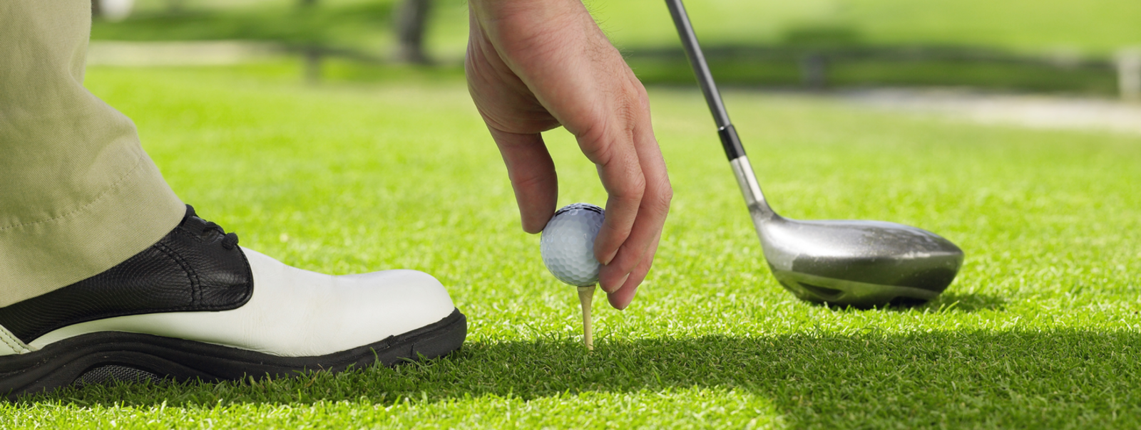 Golf ball on a tee