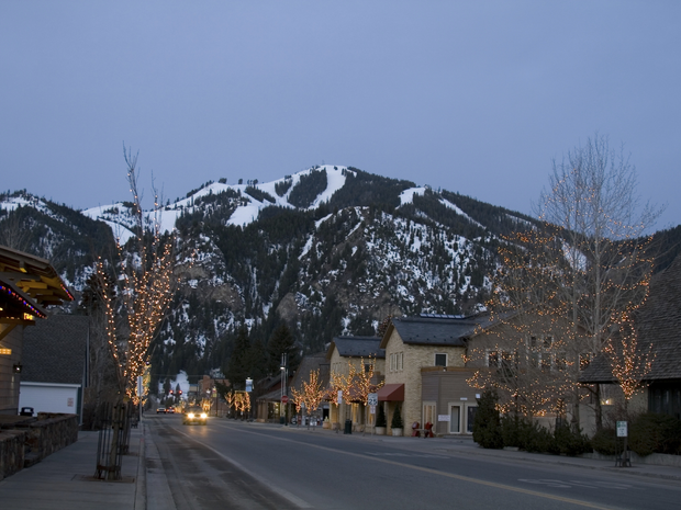 view of downtown Ketchum, Idaho where the Sun Valley Cerebrovascular Conference takes place