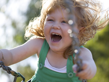 Girl on swing
