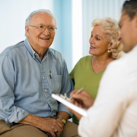 man speaking to doctor