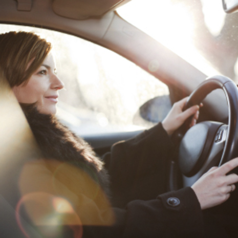 A woman driving