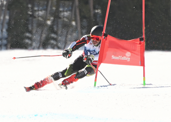 Man skiing downhill