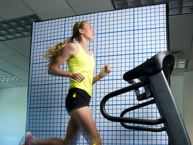 Woman running on treadmill