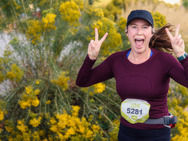 Woman running the FitOne 10K