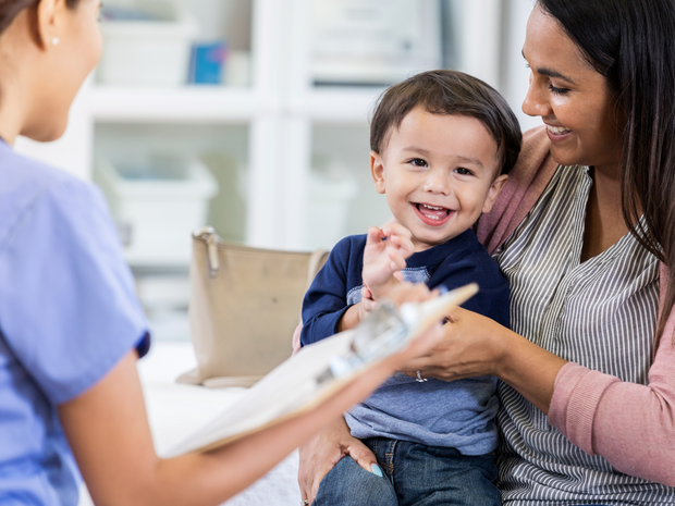 Mom with a happy toddler