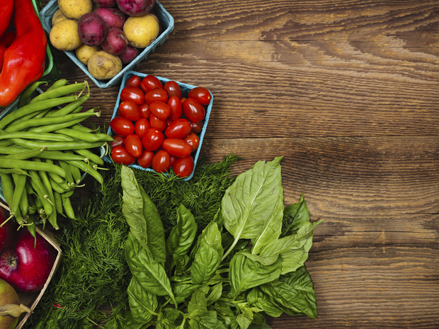 Assorted vegetables on a table.